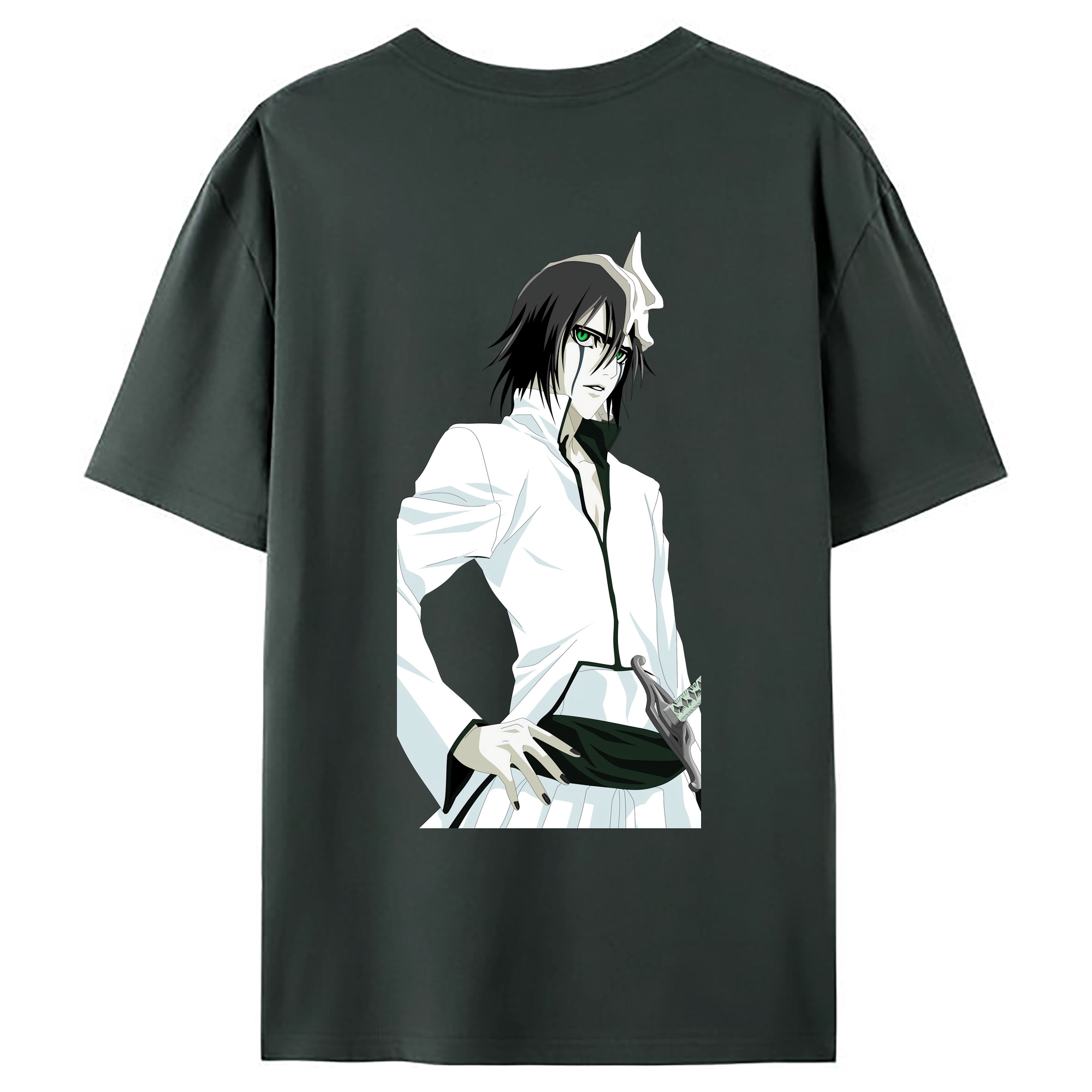 （画像用） ブリーチ ウルキオラ·シファー BLEACH Ulquiorra cifer 綿100％ メンズ半袖Tシャツ（バックプリント） 通気性
